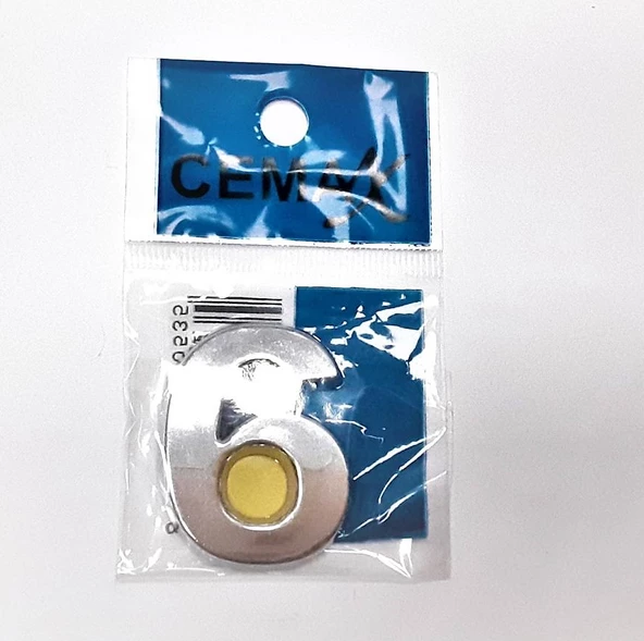 Periboia 4 Cm Plastik Krom Kaplama Kapı Numarası - 6