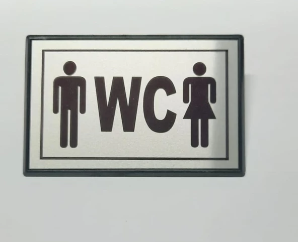 Periboia Büyük Boy Ortak WC Yönlendirme Tabelası 13 x 8 cm Bay-Bayan - 2