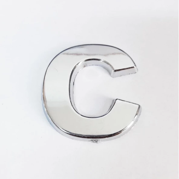 Periboia C Harfi Villa Tipi Krom Yapışkanlı 9 cm Harf - 2