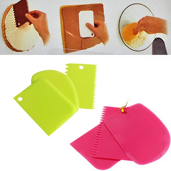 Periboia Hamur Şekillendirici Kesici Kazıyıcı Pasta Kek Dekorasyon Seti - 3