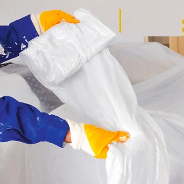 Periboia Boya Badana Eşya Koruma Hışır Örtüsü Yapışkanlı Hışır Örtü (280cm x 15 mt) - 4