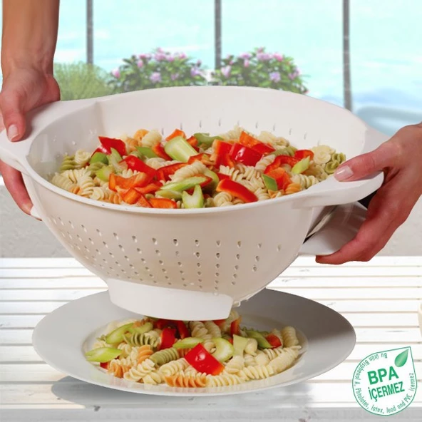 Periboia Makarna Süzgeci - Akıllı Makarna Süzgeci - Resim 3