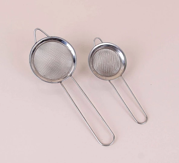 Periboia Paslanmaz Çelik Çay Süzgeci Ve Sıvı Yağ Süzgeci 2 li Set