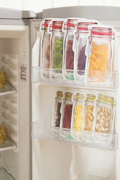 Periboia Kavanoz Görünümlü Kilitli Saklama Poşeti 620 ML (1 Adet ) - Resim 4