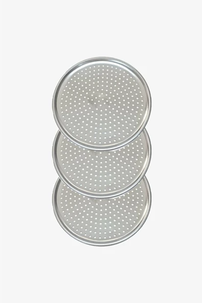 Periboia Delikli Çelik Pizza Ve Lahmacun Tepsisi 3 Adet - 3 Boy