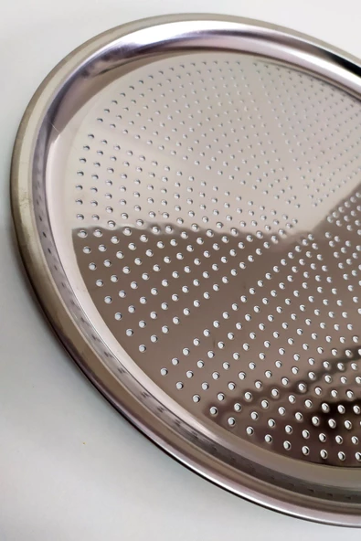 Periboia Delikli Çelik Pizza Ve Lahmacun Tepsisi Büyük Boy -36 cm - 3