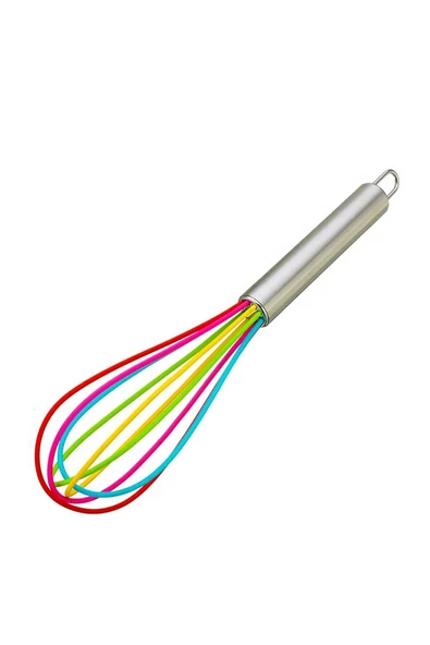 Periboia Silikon Çırpıcı Metal Saplı Renkli Çırpma Teli - Resim 2