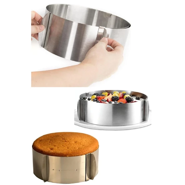 Periboia Kek Kalıbı -  Ayarlanabilir Kelepçeli Yuvarlak Paslanmaz Metal ürün görseli