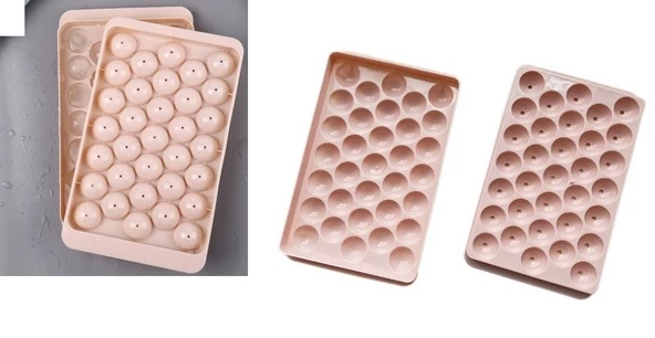 Periboia 2 li Buz Kalıbı 33 Bölmeli Kristal Küre Buzluk - Mini Yuvarlak Buz Kalıbı - Resim 4