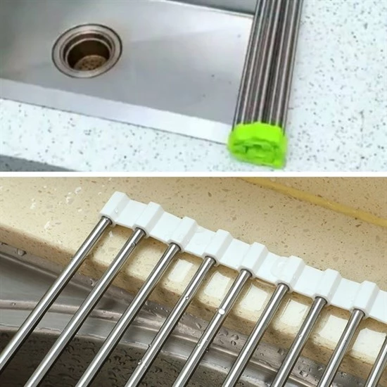 Periboia Paslanmaz Katlanır Multi Bulaşıklık - Tabaklık - Kurutmalık- Sebze Yıkama Aparatı - 3