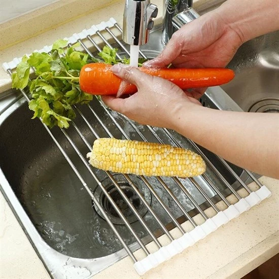 Periboia Paslanmaz Katlanır Multi Bulaşıklık - Tabaklık - Kurutmalık- Sebze Yıkama Aparatı - 2