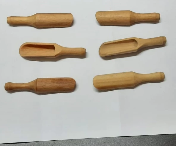 Periboia 6 lı Ahşap Mini Baharat Küreği 9 Cm - Resim 5