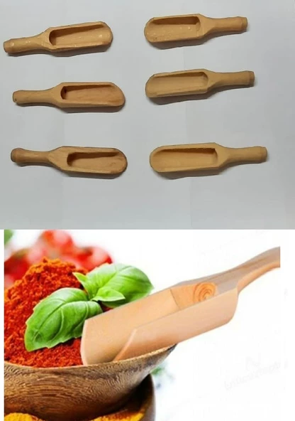 Periboia 6 lı Ahşap Mini Baharat Küreği 9 Cm ürün görseli