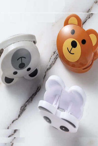 Periboia 3 Adet Sevimli Hayvan Figürlü Poşet Klipsleri Hava Geçirmez Mutfak ve Gıda Torbası Mandalı - Resim 2