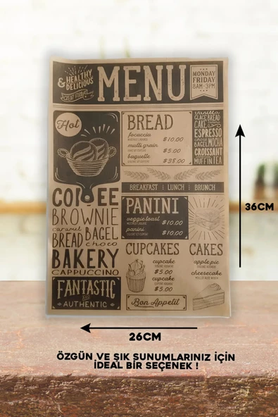 Periboia 50 Adet Kendinden Desenli Yağlı Kağıt Vintage Gazete Desen Servis ve Sunum Kağıdı Karışık Desen - Resim 3