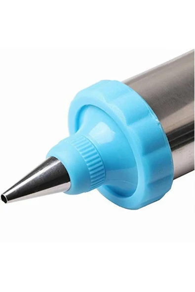 Periboia Paslanmaz Çelik Krema Pompası – 4 Uçlu Pasta Kek Süsleme Krema Şekillendirme Spatula Aparatı Seti - 4