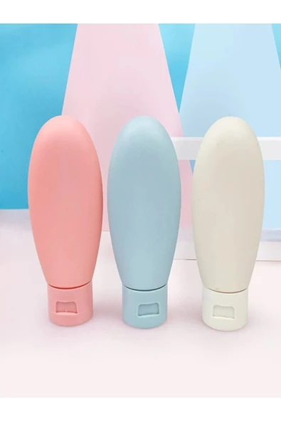 Periboia 3Lü Seyahat Tipi - Kozmetik - Krem- Şampuan -Losyon Kutuları 60 ML Kilitli Poşetli Etiketli - 5