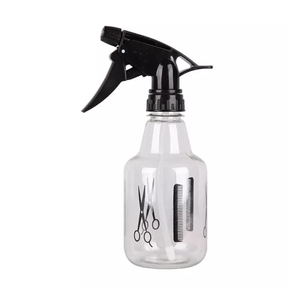 Periboia Profesyonel Berber Kuaför Sprey Tetikli Püskürtücü Şeffaf Boş Fısfıs Şişe Plastik  350 ML-BF103 - 2
