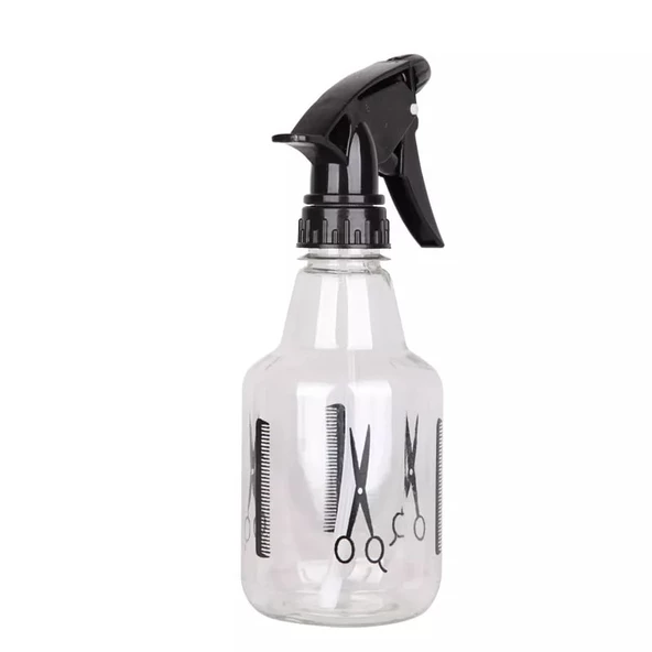 Periboia Profesyonel Berber Kuaför Sprey Tetikli Püskürtücü Şeffaf Boş Fısfıs Şişe Plastik  350 ML-BF103 - 4