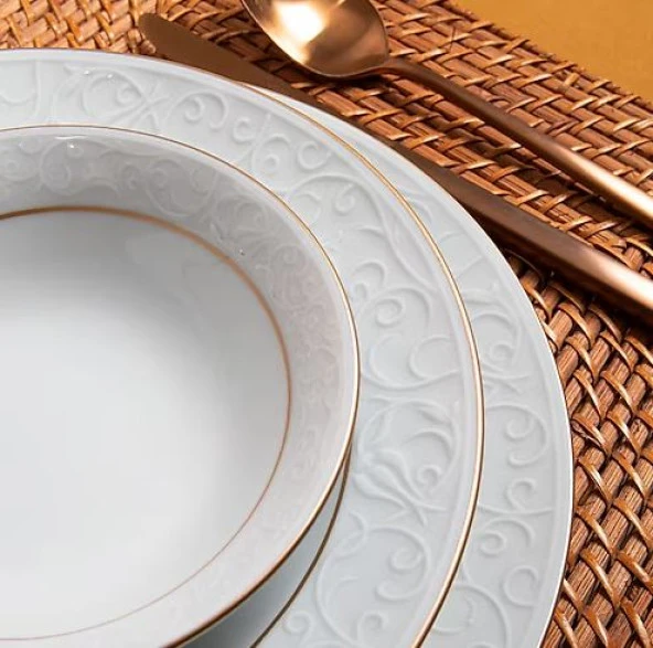 Güral Porselen Bahar Dalı Altın 48 Parça 12 Kişilik Yemek Takımı - 2