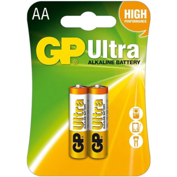 Gp Batteries Gp15Au Ultra Alkalin Lr6/E91/Aa Kalem Pil, 1.5 Volt, 2'Li Kart