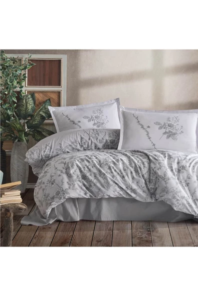 Clasy Ranforce Nevresim Takımı Çift Kişilik Messina V1 Gri - 3