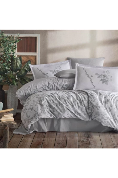 Clasy Ranforce Nevresim Takımı Çift Kişilik Messina V1 Gri - 2