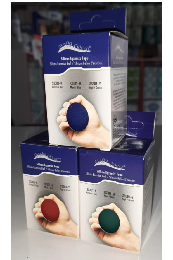 ABC CASE El Egzersiz Topu Fizik Tedavi Eli Çalıştırma Stres Topu 3 Adet Silikon Yumurta Top ***