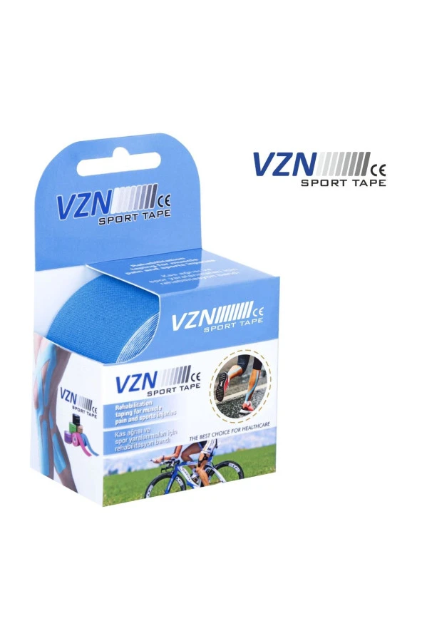 VZN Tape Mavi Renk Sport Tape Ağrı Bandı 5 M X 5 Cm - 2