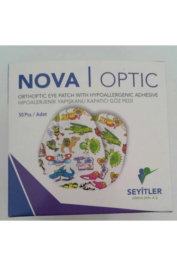 Nova Optik Göz Kapama Bandı Göz Pedi 5.6X6.9cm Çocuk 50 Adet