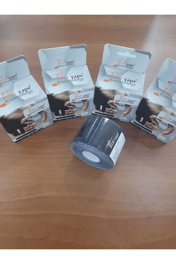 BİATAPE Bia Tape Ağrı Bandı Siyah Renk 5cm X 5m Kinesio Bantı 4 Adet ürün görseli