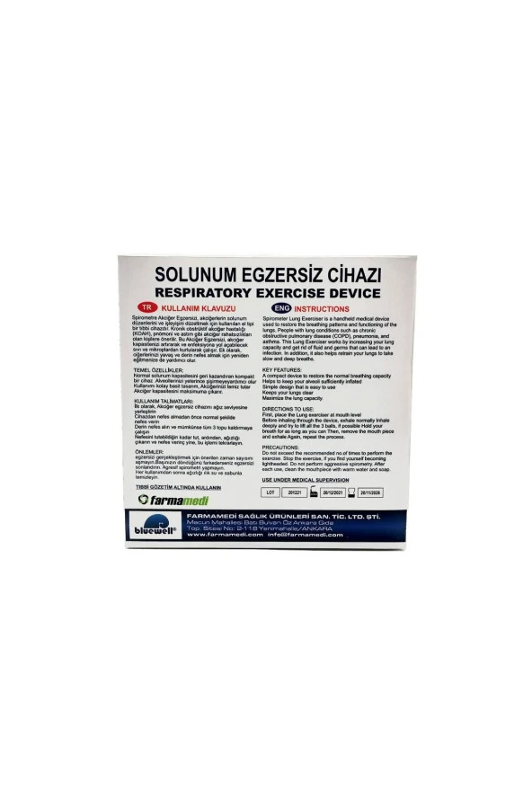 BLUEWELL Solunum Egzersiz Cihazı Triflo 3 Top 4 Adet - Resim 3