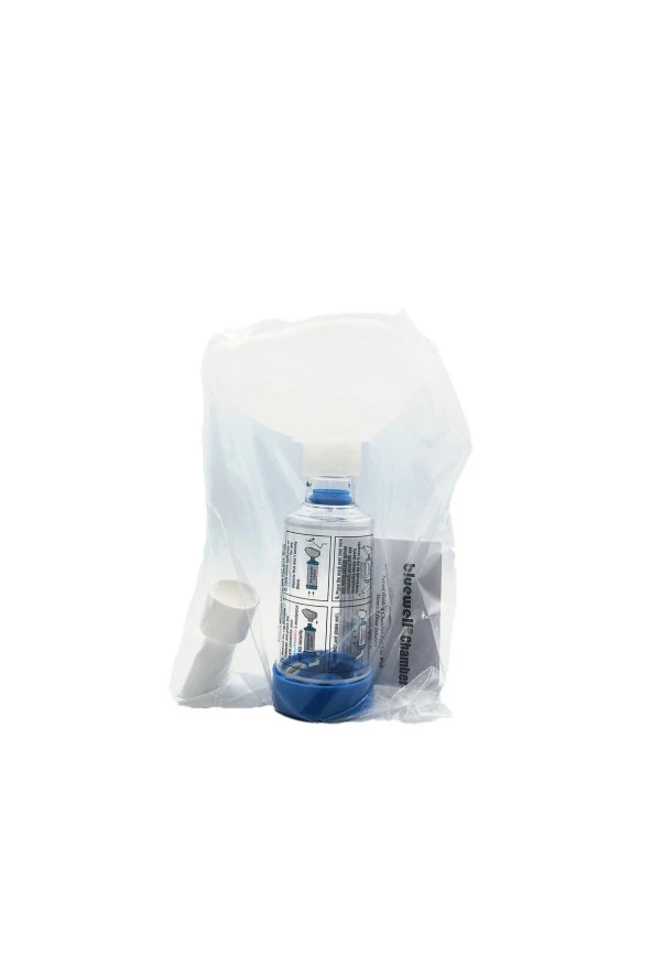 BLUEWELL Chamber Aerochamber Inhalasyon Cihazı Mavi 5 Yaş Ve Üstü - 3