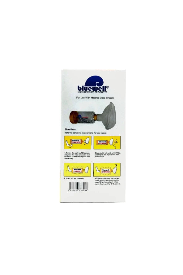 BLUEWELL Chamber Aerochamber Inhalasyon Cihazı Sarı 1-5 Yaş - 6