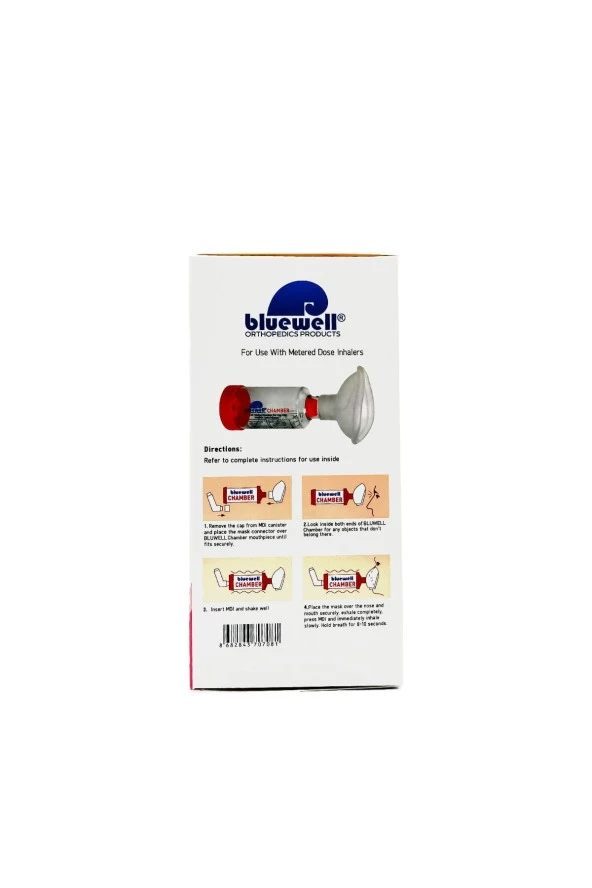 Bluewell Chamber Aerochamber Inhalasyon Cihazı Kırmızı 0-18 Ay - Resim 5