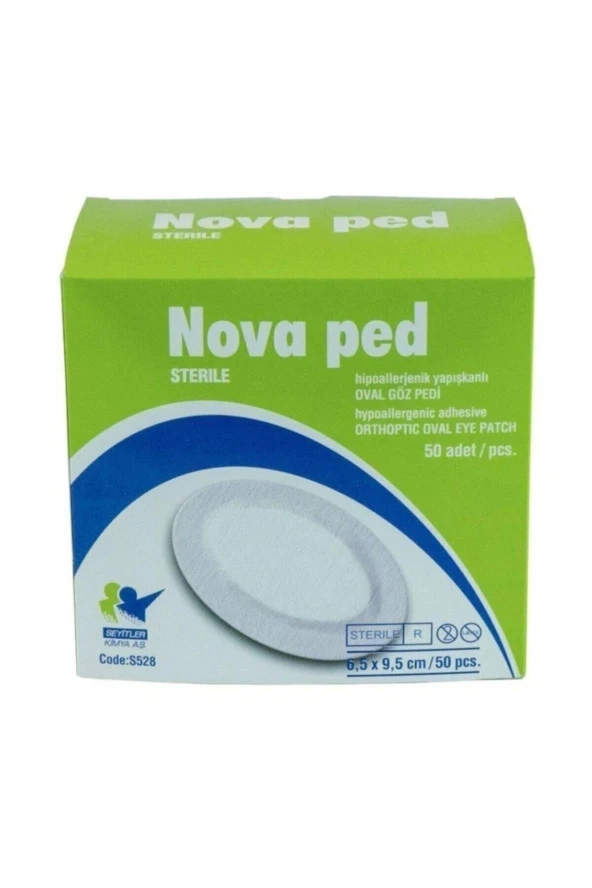 Nova Ped Hipoallerjenik Yapışkanlı Oval Göz Pedi 6,5 X 9,5 Cm 50 Li (1 Paket 50 Adet) Yetişkin ürün görseli