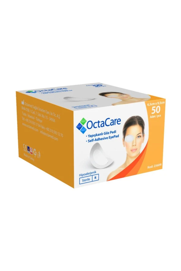 OCTACARE Hipoalerjenik Steril Göz Pedi 6.5cm x 9.5cm 50 Adet - 6 Kutu