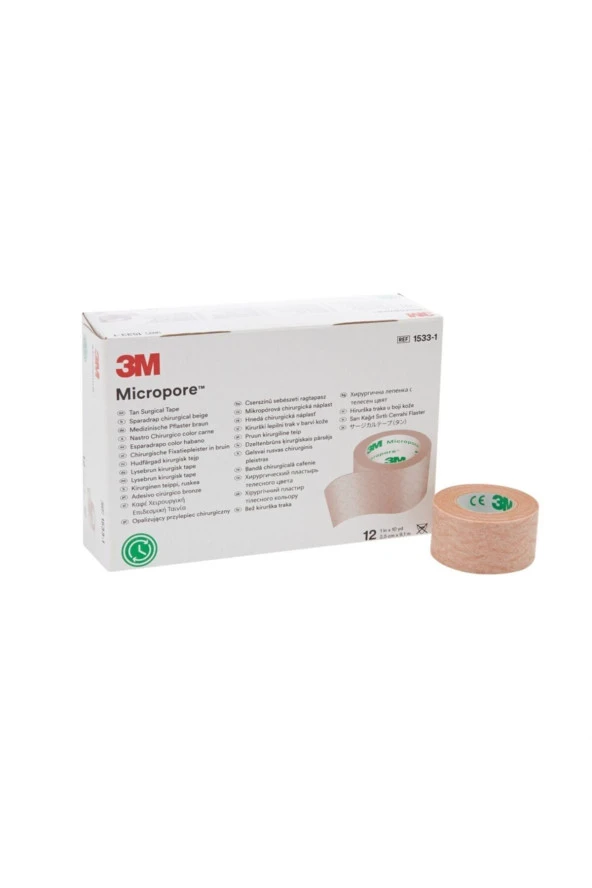 3M Micropore Burun Bandı 1533-0 12.5 mm X 9.1 m  1 Kutu/24 Adet