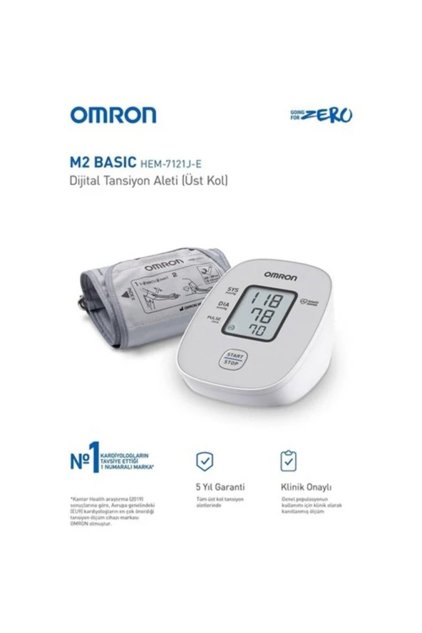 OMRON M2 Basıc Hem-7121j-e Üst Koldan Ölçer Dijital Tansiyon Aleti - 2