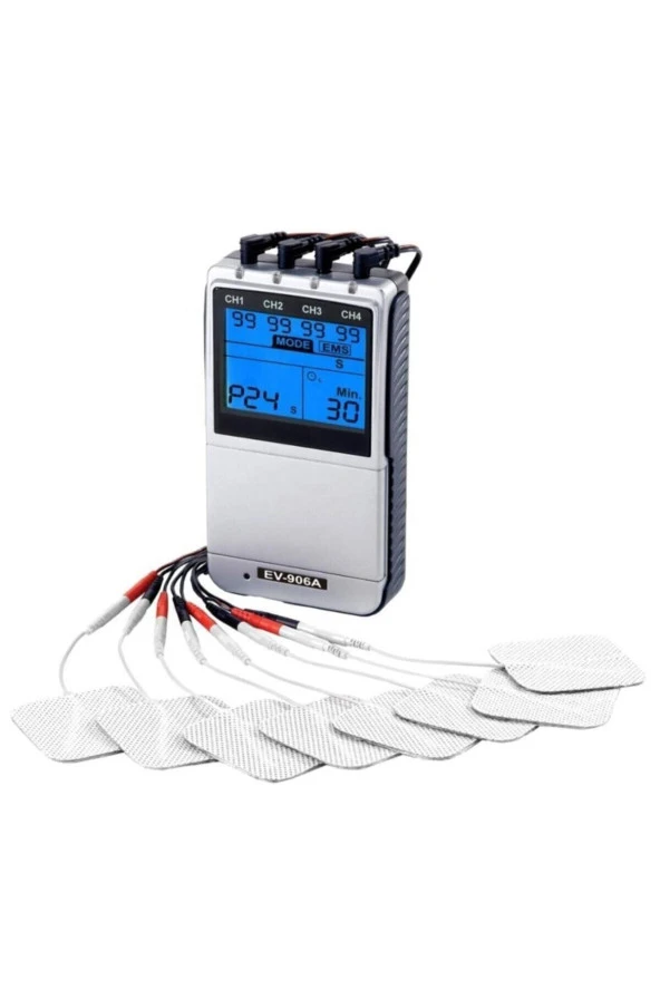 EVERYWAY Ev-906 4 Kanallı Dijital Tens Ems Cihazı Adaptörlü Klinik Tipi