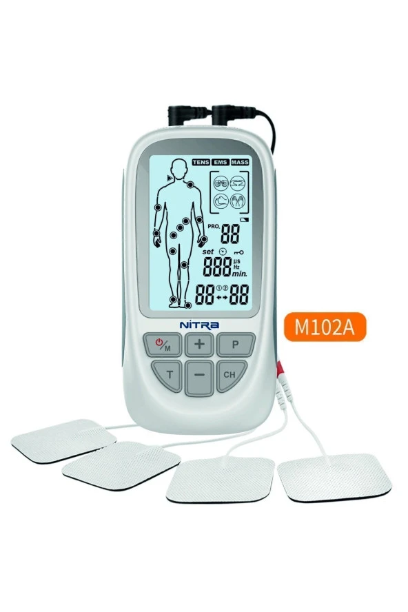 NitraPlus Bataryalı Ve Şarjlı 2 Kanallı Tens , Ems , Masaj Cihazı 73 Programlı Tens Cihazı - 5
