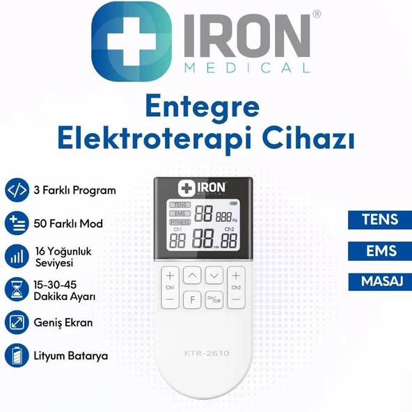 IRON KTR2610 TENS  EMS MASAJ CİHAZI ENTEGRE ELEKTROTERAPİ  BATARYALI