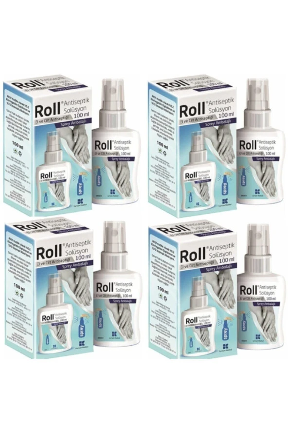 ROLL Antiseptik Solüsyon El Ve Cilt Antiseptiği 100 ml ( 4 Kutu )