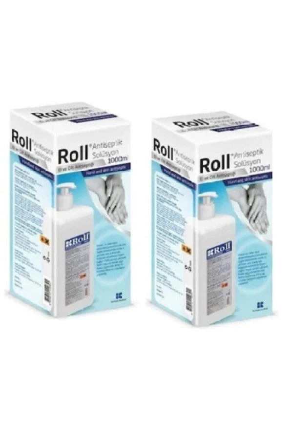 ROLL Antiseptik Solüsyon El Ve Cilt Dezenfektanı 1000 ml Pompalı 2 Adet