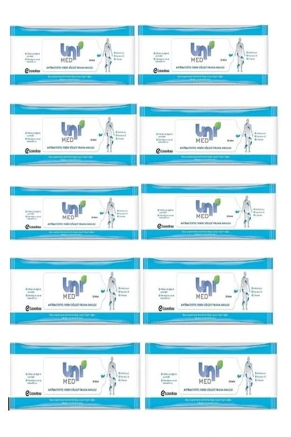 UNIMED Antibakteriyel Perine Bölgesi Yıkama Havlusu 25 Li 10 Paket