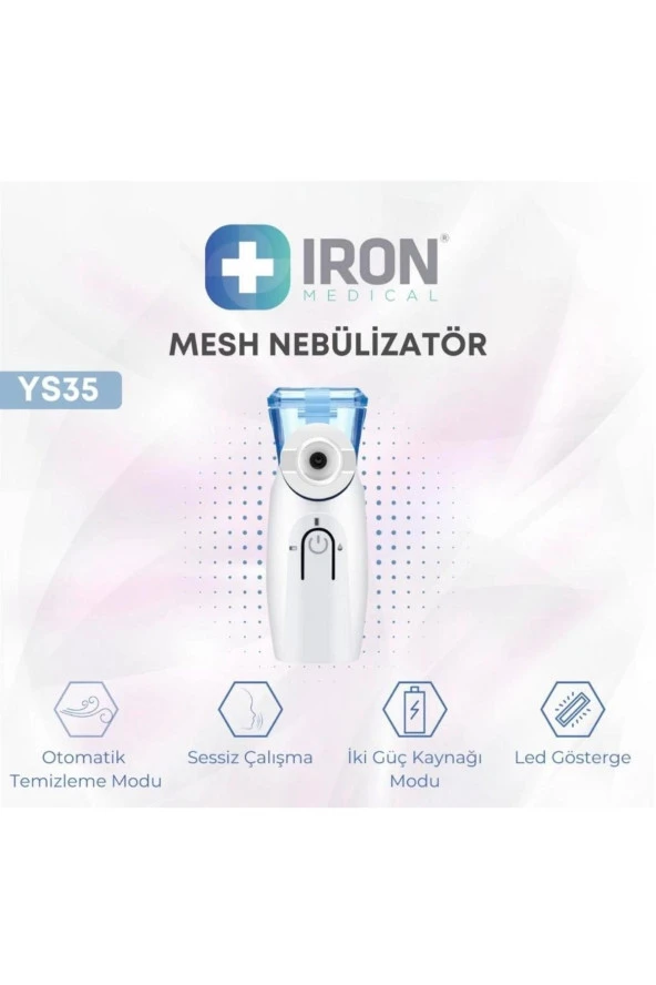 IRON Medıcal Ys35 Taşınabilir Mesh Nebülizatör Cihazı Pilli Şarjlı