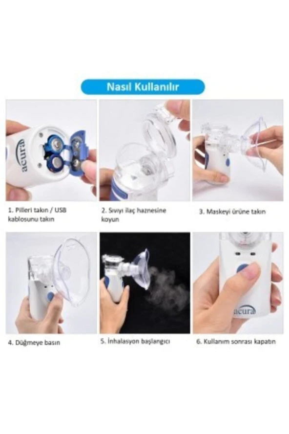 ACURA Ac 4020 Taşınabilir Mesh Nebulizatör Çok Hafif Süper Sessiz - Resim 5