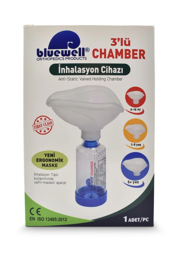 BLUEWELL 3'lü Aerochamber Inhalasyon Cihazı - 2