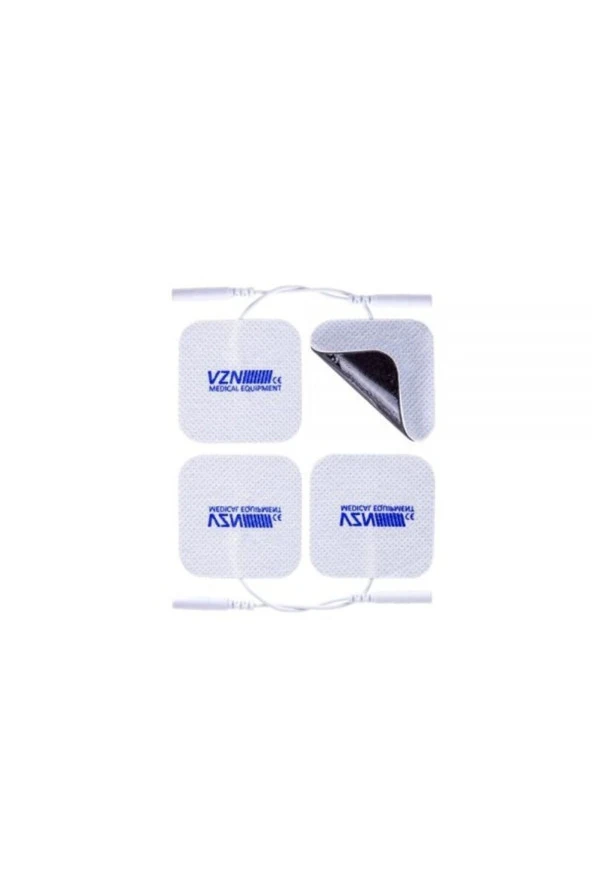 VZN Tens Pedi Kablolu Kumaş Elektrot 5x5 Tens-Ems Pedi 4lü