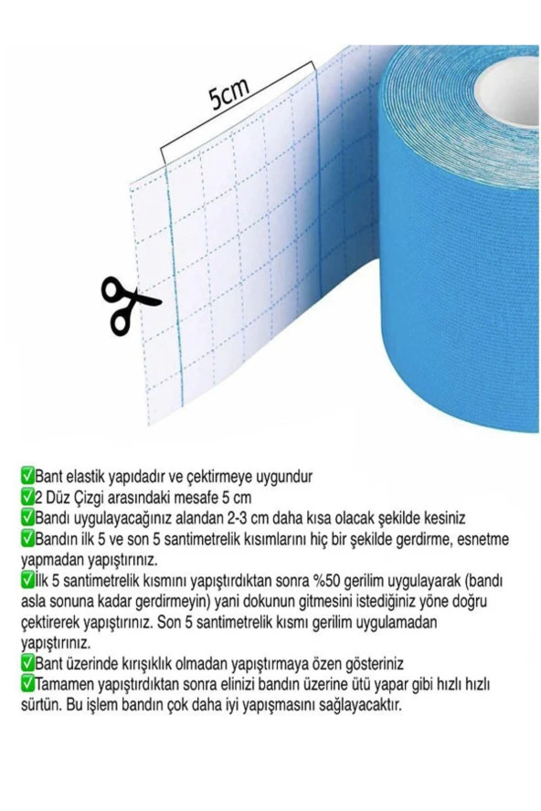 Yüz Kaldırma Ve Kırışıklıklar Için Kinezyo Mavi Renk Bant - 2